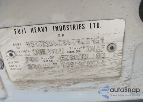 2006 Subaru B9 Tribeca Limited 7-Passenger z USA, uszkodzony, nr VIN 4S4WX86C864425954